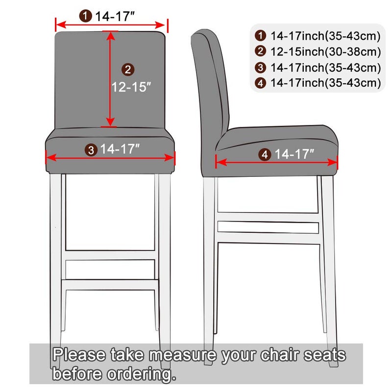 Lellen Jacquard Bar Chair Stool Coverï¼Œ4PCS Stretch Chair Slipcover Pattern for Short Swivel Dining Chair Counter Height Side Chairs Bar Stool Covers with Backs Barstool Covers Slipcovers Pub Chair Slipcover - Image 4